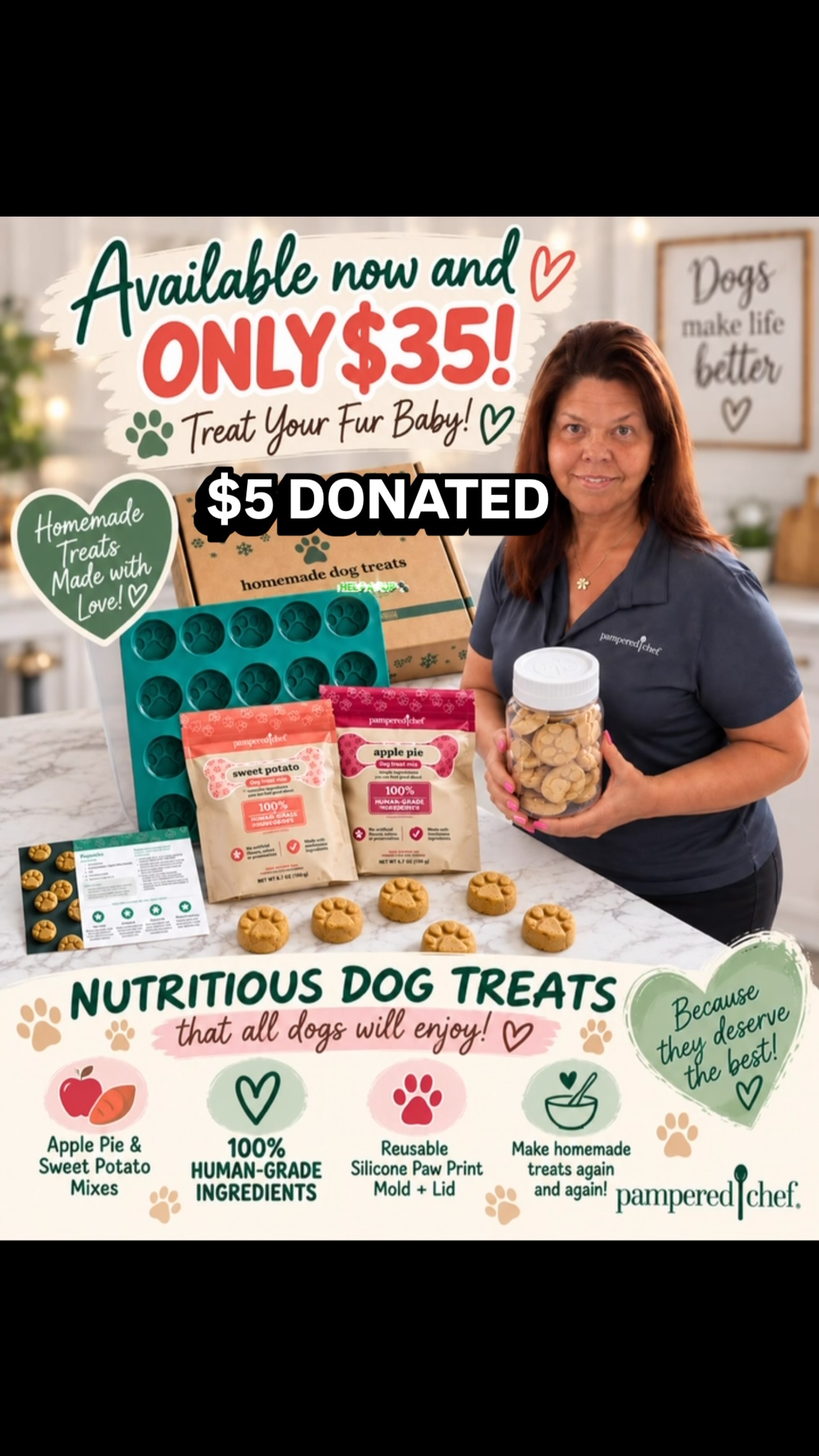 🐾 Calling all DOG MOMS & DOG DADS! 🐶❤️

Spoil YOUR fur baby while helping another pup! 🥹🐾

For every $35 Homemade Dog Treat Set ordered, I’m personally donating $5 to Pawfect Life Rescue! ❤️

👀 Peek at the set here:
Homemade Dog Treat Gift Set⁠￼

🐾 Raise a PAW in the comments if you want one! I’ll send you the ordering link so your purchase counts toward my donation.

Have a rescue you love? We can do a FUNdraiser for them too! 💕🐶